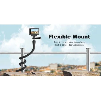 TELESIN Flexible Mount For Action Cameras/Phones - Black